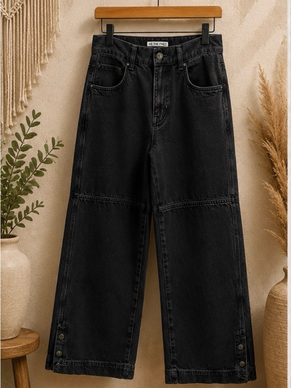 We The Free Black Wide Leg Flare Jeans